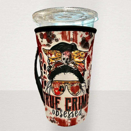 20 OZ True Crime Obsessed Insulated Cup Cover Sip Sleeve Fits 20-32 OZ Cups - Sip Sleeves