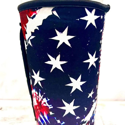 20 OZ USA Tie Dye Insulated Cup Cover Sip Sleeve Fits 20-32 OZ Cups - Sip Sleeves
