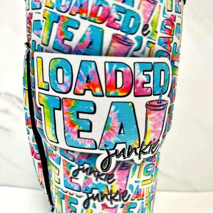 20 OZ Vibrant Loaded Tea Junkie Cup Cover Sip Sleeve Fits 20-32 OZ Cups - Sip Sleeves