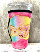 20 OZ Watercolor Leopard Insulated Cup Cover Sip Sleeve Fits 20-32 OZ Cups - Sip Sleeves