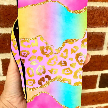20 OZ Watercolor Leopard Insulated Cup Cover Sip Sleeve Fits 20-32 OZ Cups - Sip Sleeves