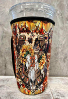 20 OZ Western Bullskull Insulated Cup Cover Sip Sleeve Fits 20-32 OZ Cups - Sip Sleeves
