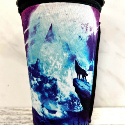 20 OZ Wolf Night Sky Insulated Cup Cover - Sip Sleeves
