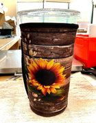 20 OZ Wood Panel Sunflower Insulated Cup Cover - Sip Sleeves