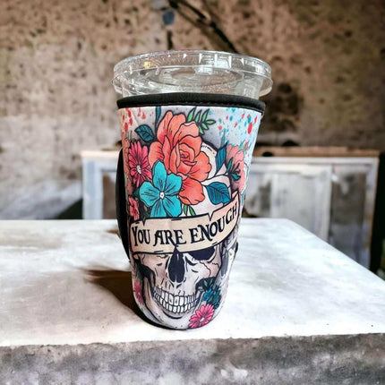 20 OZ You Are Enough Insulated Cup Cover Sip Sleeve Fits 20-32 OZ Cups - Sip Sleeves