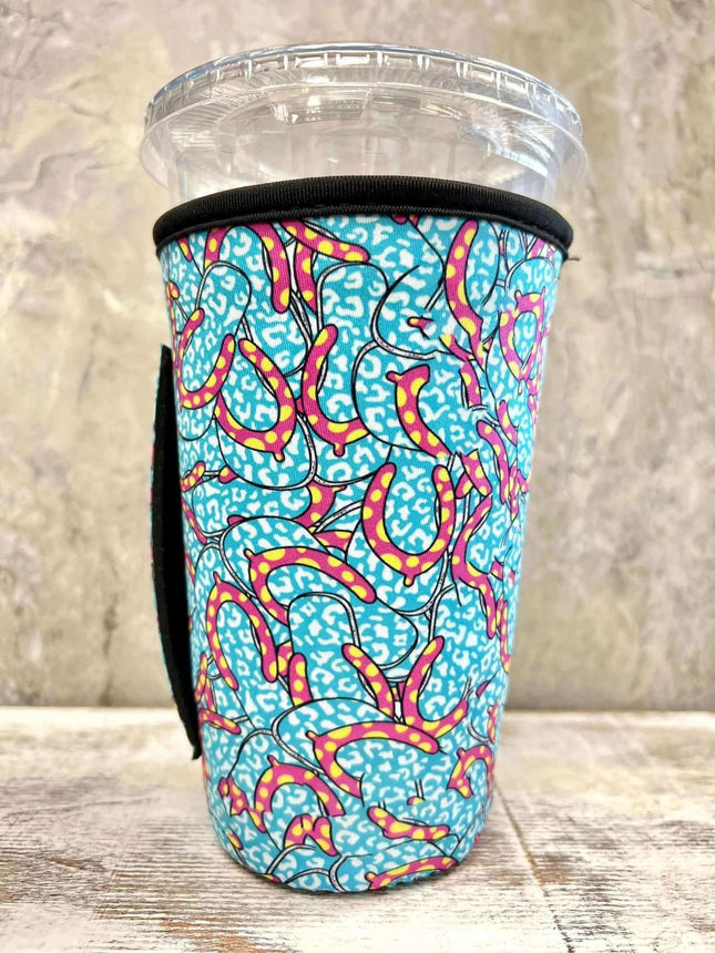 20 OZ FLIP FLOPS Insulated Cup Cover Sip Sleeve Fits 20-32 OZ Cups - Sip Sleeves