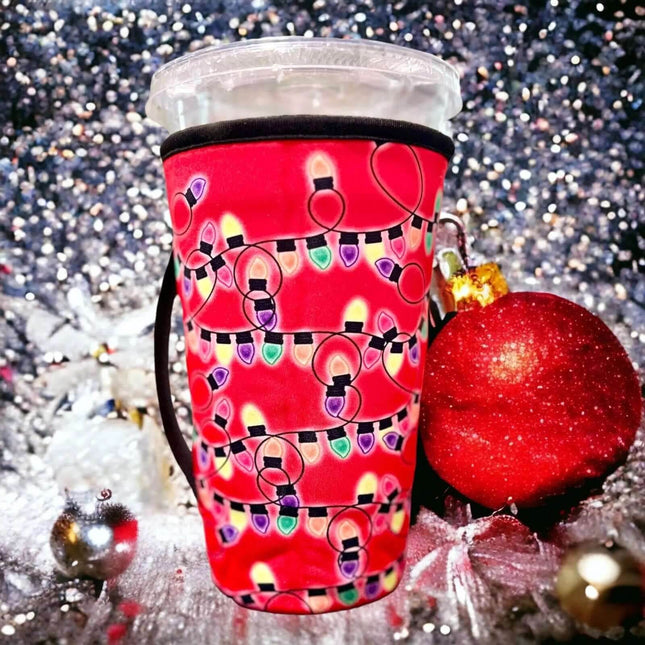 30 OZ / Bright Christmas Lights Insulated Cup Cover Sleeve - Sip Sleeves