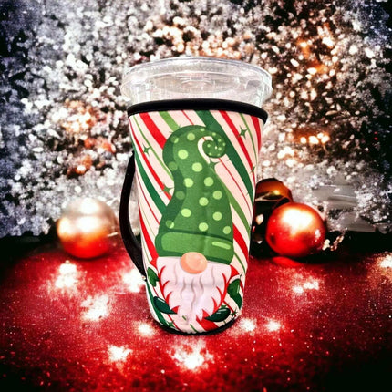 30 OZ / Jolly Christmas Gnome Insulated Cup Cover Sleeve - Sip Sleeves