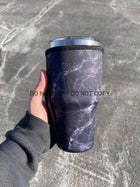 30 OZ Black Marble Insulated Cup Cover - Sip Sleeves