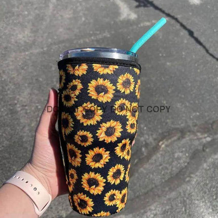 30 OZ Black Sunflower Cup Cover - Sip Sleeves
