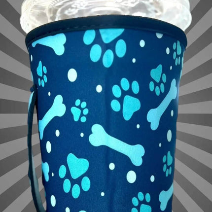 30 OZ Blue Paw Print Insulated Cup Cover Sleeve - Sip Sleeves