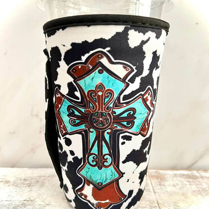 30 OZ Country Cross Insulated Cup Cover Sleeve - Sip Sleeves