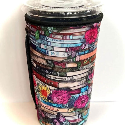 30 OZ Floral Book Stack Insulated Cup Cover Sleeve - Sip Sleeves