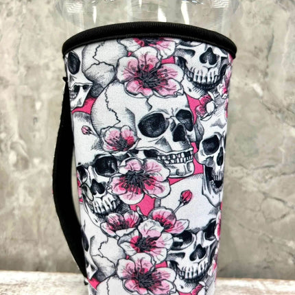 30 OZ Floral Skull Insulated Cup Cover - Sip Sleeves