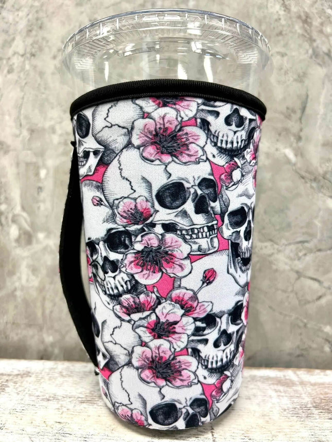 30 OZ Floral Skull Insulated Cup Cover - Sip Sleeves