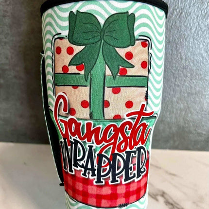 30 OZ Gangsta Wrapper Holiday Insulated Cup Cover Sleeve - Sip Sleeves