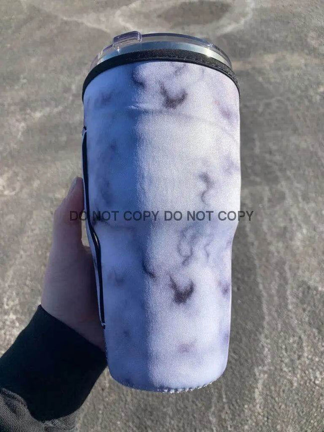 30 OZ Gray & White Marble Cup Cover - Sip Sleeves