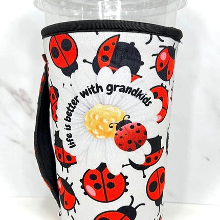 30 OZ Ladybugs Grandkids Grandparent Insulated Cup Cover Sleeve - Sip Sleeves