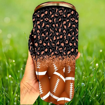 30 OZ Leopard Football Insulated Cup Cover Sleeve - Sip Sleeves