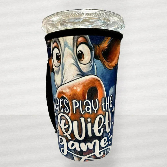 30 OZ Let's Play The Quiet Game Insulated Cup Cover Sleeve - Sip Sleeves