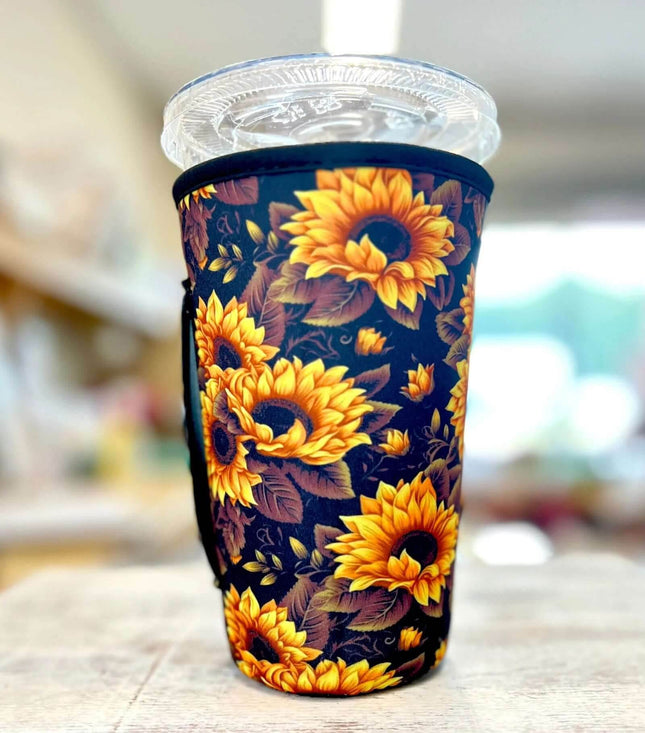 30 OZ NEW Black Sunflower Insulated Cup Cover Sleeve - Sip Sleeves