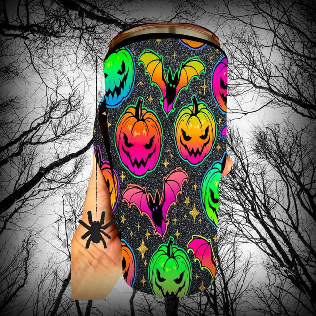 30 OZ Neon Pumpkin Halloween Insulated Cup Cover Sleeve - Sip Sleeves
