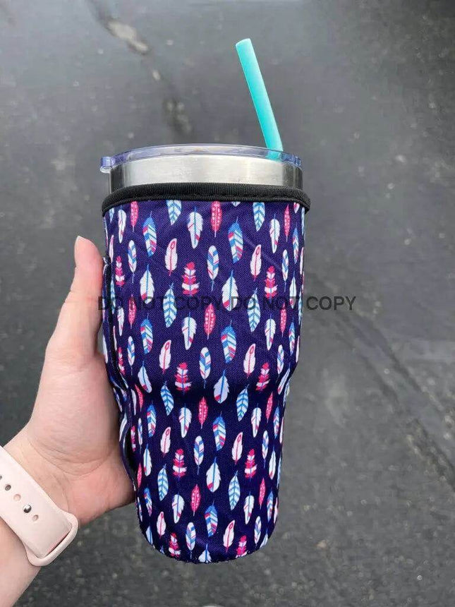 30 OZ Purple Feathers Cup Cover - Sip Sleeves
