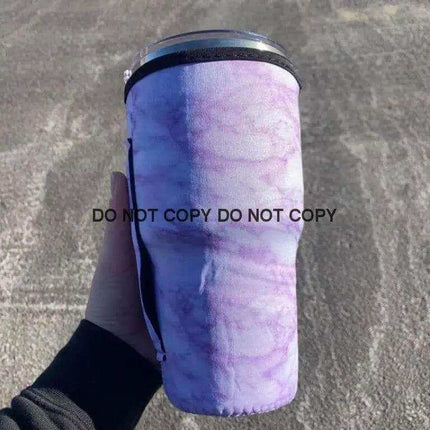 30 OZ Purple Marble Insulated Cup Cover - Sip Sleeves