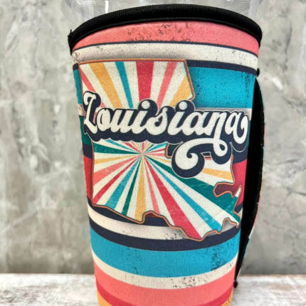 30 OZ Retro Louisiana Insulated Cup Cover - Sip Sleeves