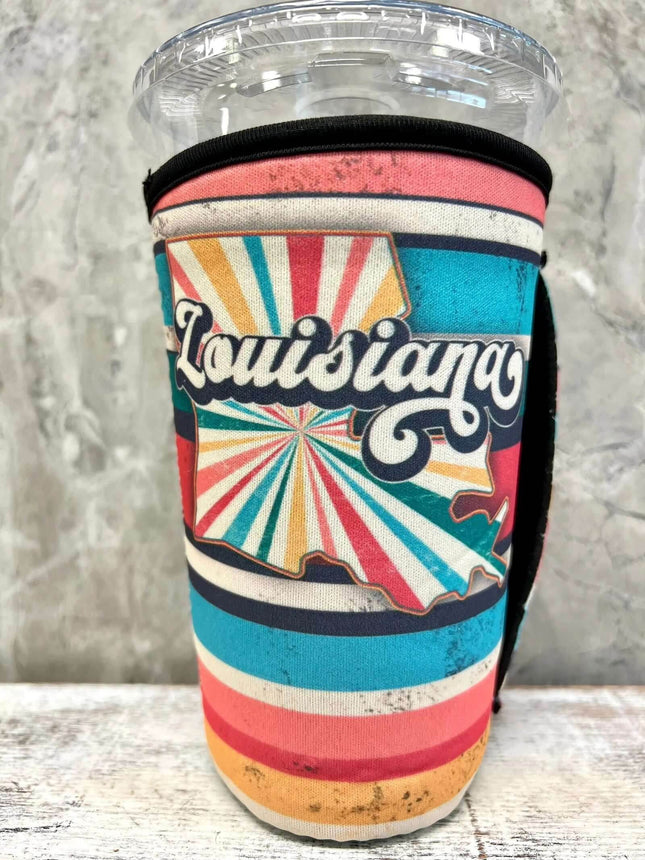 30 OZ Retro Louisiana Insulated Cup Cover - Sip Sleeves