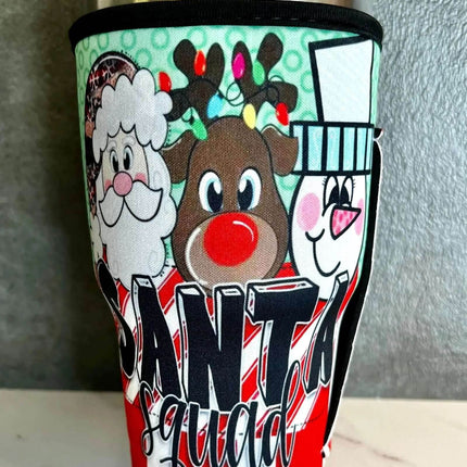 30 OZ Santa Squad Christmas Insulated Cup Cover Sleeve - Sip Sleeves