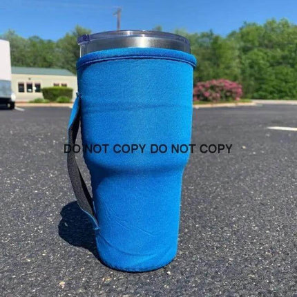 30 OZ Solid Blue Insulated Cup Cover - Sip Sleeves