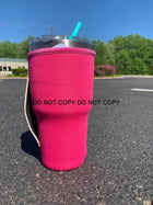 30 OZ Solid PINK Insulated Cup Cover - Sip Sleeves
