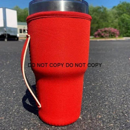 30 OZ Solid RED Insulated Cup Cover - Sip Sleeves