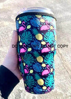 30 OZ Tropical Flamingo~ Insulated Cup Cover - Sip Sleeves