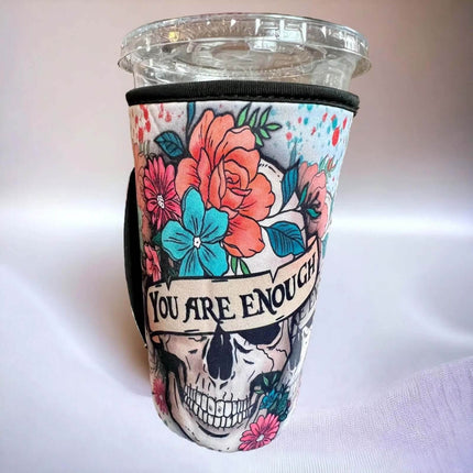 30 OZ You Are Enough Vibrant Insulated Cup Cover Sleeve - Sip Sleeves