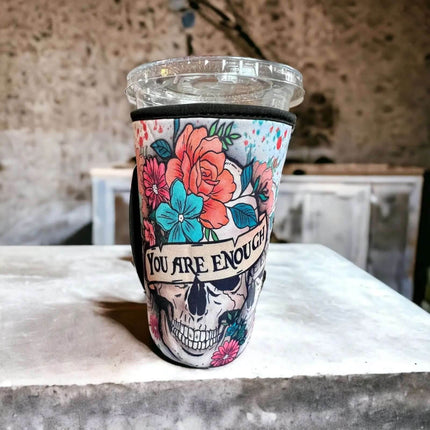 30 OZ You Are Enough Vibrant Insulated Cup Cover Sleeve - Sip Sleeves