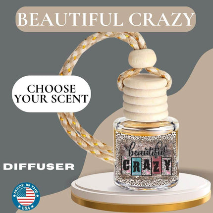 Beautiful Crazy Custom Hanging Bottle Air Freshener Diffuser – USA-Made, Fragrance for Car & Home Coconut Oil Base - Sip Sleeves