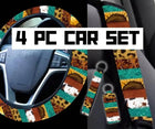 4 PC Car Accessories Set in Total Western Print - Sip Sleeves