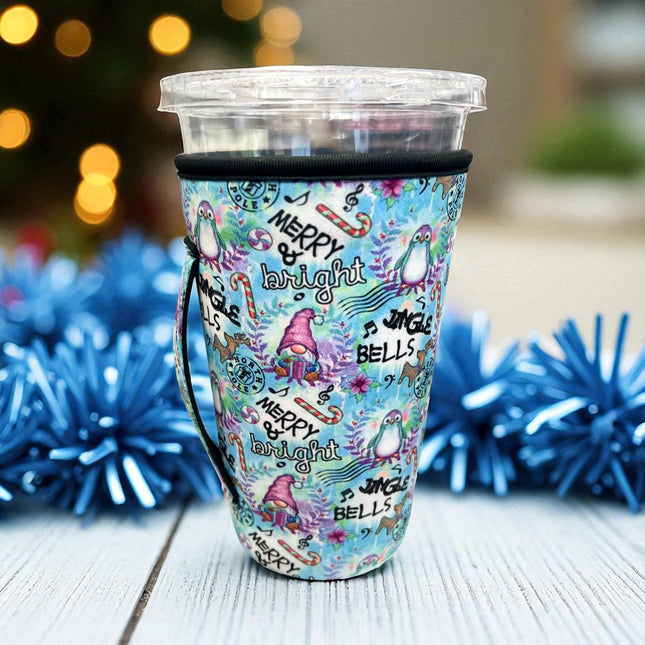 20 OZ Merry & Bright Insulated Cup Cover Sip Sleeve Fits 20-32 OZ Cups