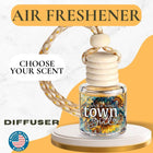 Small Town Girl Custom Hanging Bottle Air Freshener Diffuser – USA-Made, Fragrance for Car & Home Coconut Oil Base - Sip Sleeves