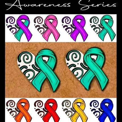 Awareness Ribbon ~ Acrylic Laser Cut Earrings *NEW* - Sip Sleeves