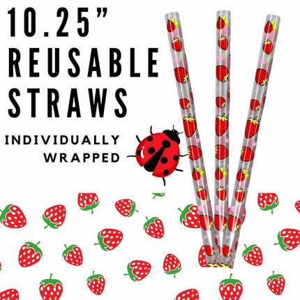 Basketball 10.25" Long Printed Plastic Straws ~ IND WRAPPED