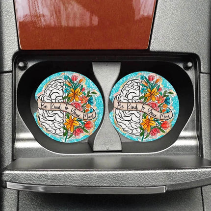 Beautiful Crazy Neoprene Car Coaster Set for Cup Holder Absorbent Washable and Fun - Sip Sleeves