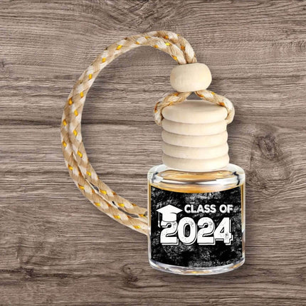 Black Class of 2024 ~ Mahogany Teakwood Scent Car Home Fragrance Diffuser Car Air Freshener Long Lasting Smell Oil Aroma - Sip Sleeves