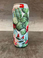 Bright Succulent Print Slim Can Koozie - Sip Sleeves