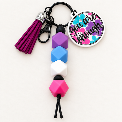 You Are Enough 💜 ~ Custom Chunky Silicone Keychain