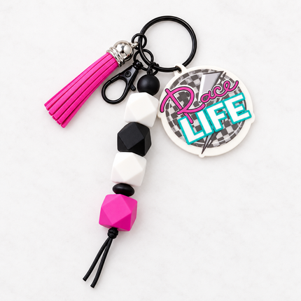 Race Life 🏁 ~ Custom Chunky Silicone Keychain