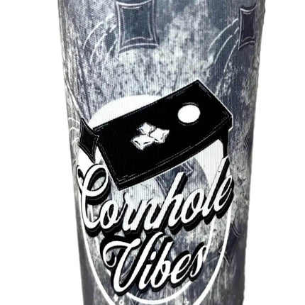 Cornhole Vibes Print Slim Can Koozie - Sip Sleeves