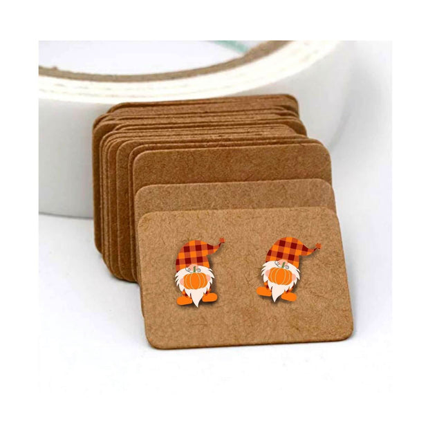 Custom Acrylic Stud Earrings ~ FALL GNOME (pumpkin) - Sip Sleeves